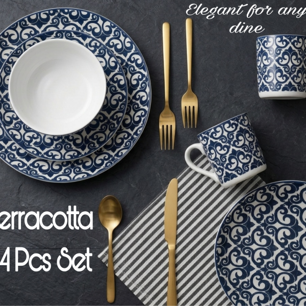 Teracotta 24 Pieces Dinner Set